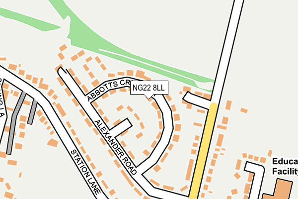 NG22 8LL map - OS OpenMap – Local (Ordnance Survey)