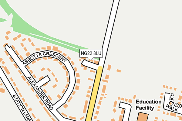 NG22 8LU map - OS OpenMap – Local (Ordnance Survey)
