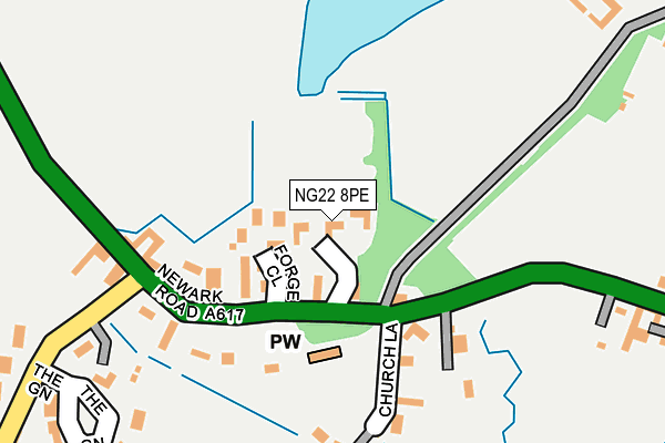 NG22 8PE map - OS OpenMap – Local (Ordnance Survey)