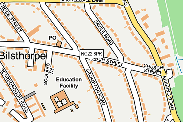 NG22 8PR map - OS OpenMap – Local (Ordnance Survey)