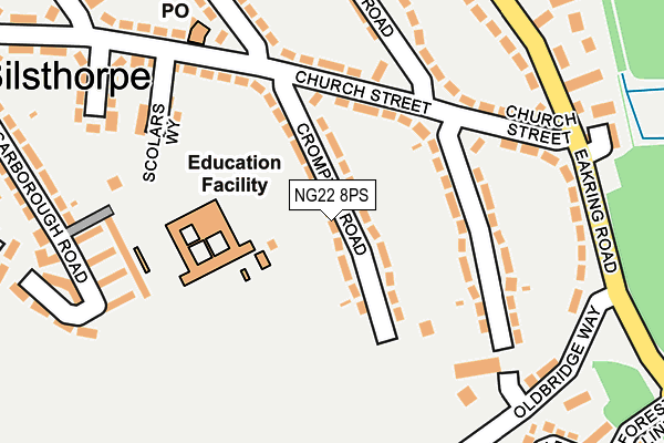 NG22 8PS map - OS OpenMap – Local (Ordnance Survey)