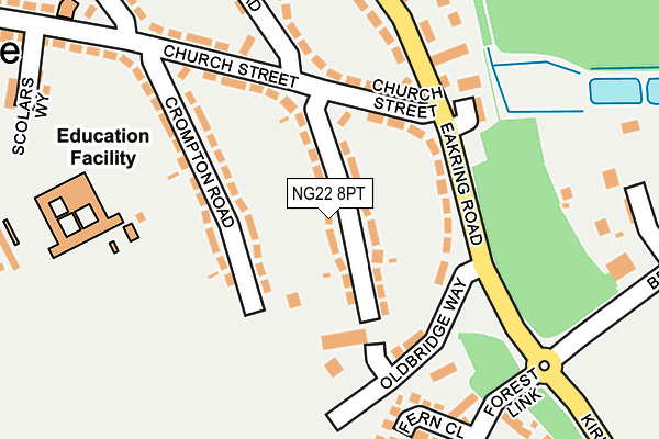 NG22 8PT map - OS OpenMap – Local (Ordnance Survey)