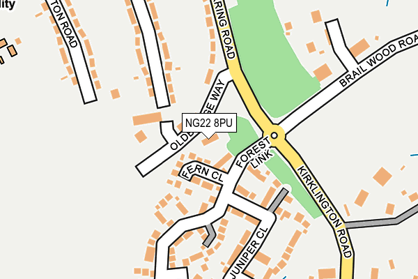 NG22 8PU map - OS OpenMap – Local (Ordnance Survey)