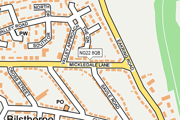 NG22 8QB map - OS OpenMap – Local (Ordnance Survey)
