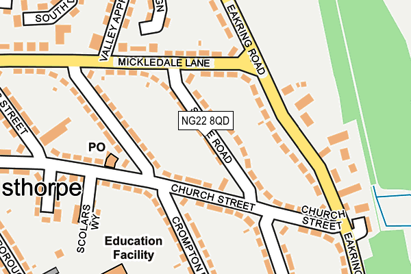 NG22 8QD map - OS OpenMap – Local (Ordnance Survey)