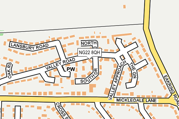 NG22 8QH map - OS OpenMap – Local (Ordnance Survey)