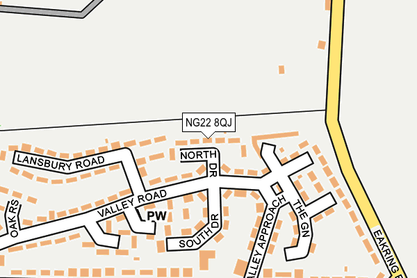 NG22 8QJ map - OS OpenMap – Local (Ordnance Survey)