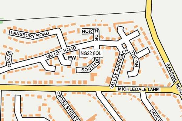 NG22 8QL map - OS OpenMap – Local (Ordnance Survey)