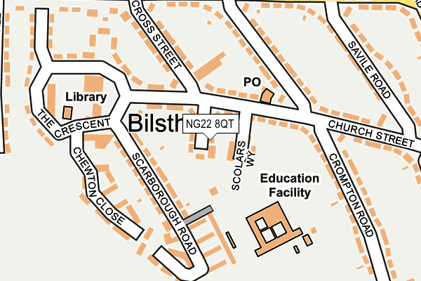 NG22 8QT map - OS OpenMap – Local (Ordnance Survey)