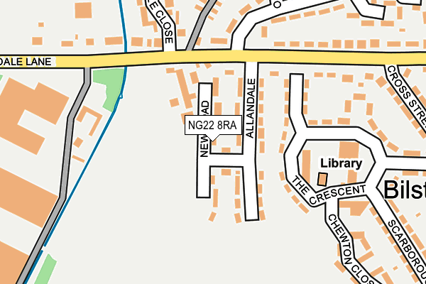 NG22 8RA map - OS OpenMap – Local (Ordnance Survey)
