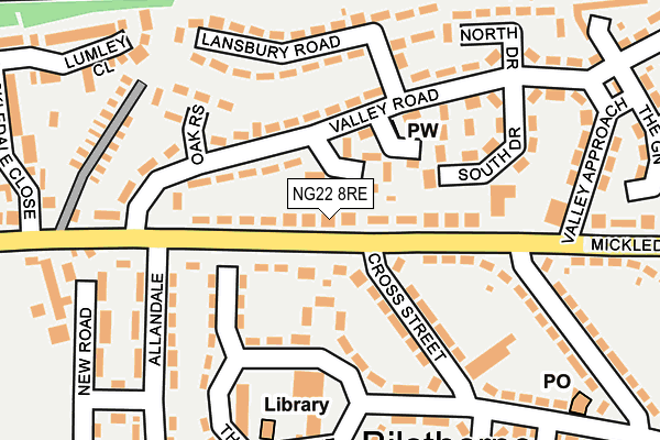 NG22 8RE map - OS OpenMap – Local (Ordnance Survey)