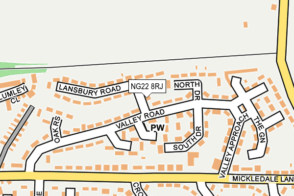NG22 8RJ map - OS OpenMap – Local (Ordnance Survey)