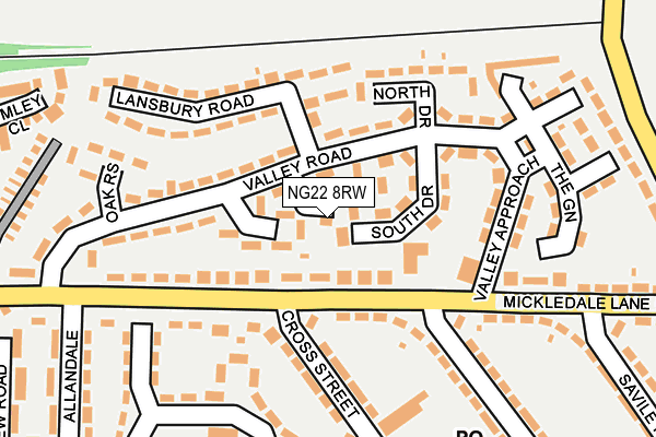 NG22 8RW map - OS OpenMap – Local (Ordnance Survey)