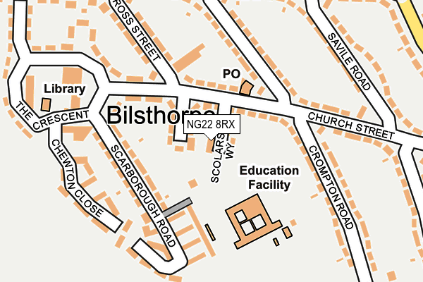 NG22 8RX map - OS OpenMap – Local (Ordnance Survey)