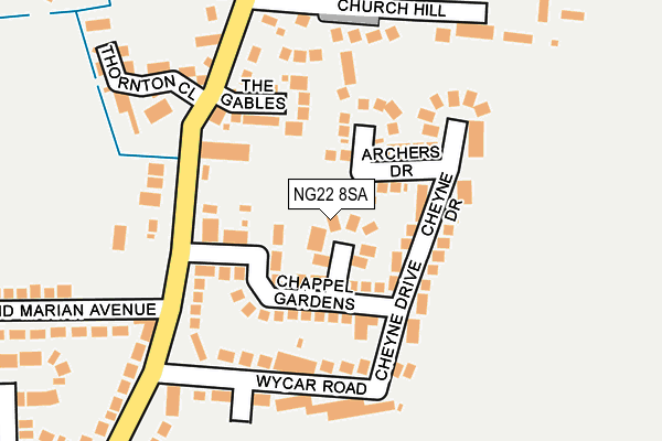 NG22 8SA map - OS OpenMap – Local (Ordnance Survey)