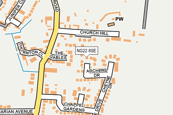 NG22 8SE map - OS OpenMap – Local (Ordnance Survey)