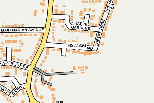 NG22 8SG map - OS OpenMap – Local (Ordnance Survey)