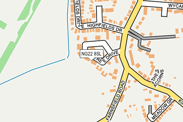 NG22 8SL map - OS OpenMap – Local (Ordnance Survey)