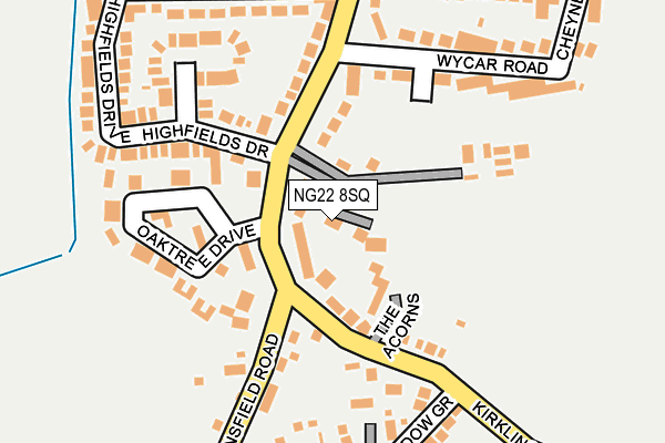 NG22 8SQ map - OS OpenMap – Local (Ordnance Survey)
