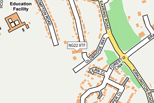NG22 8TF map - OS OpenMap – Local (Ordnance Survey)