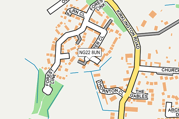 NG22 8UN map - OS OpenMap – Local (Ordnance Survey)