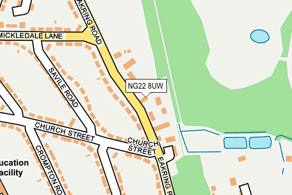 NG22 8UW map - OS OpenMap – Local (Ordnance Survey)