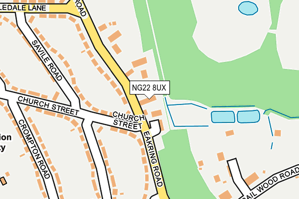 NG22 8UX map - OS OpenMap – Local (Ordnance Survey)