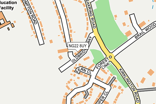 NG22 8UY map - OS OpenMap – Local (Ordnance Survey)