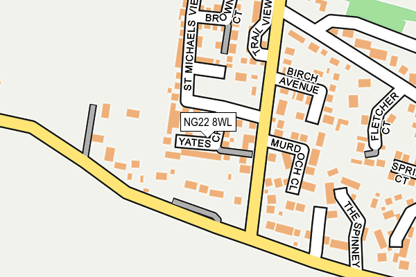 NG22 8WL map - OS OpenMap – Local (Ordnance Survey)