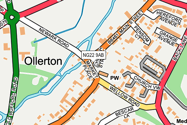 NG22 9AB map - OS OpenMap – Local (Ordnance Survey)