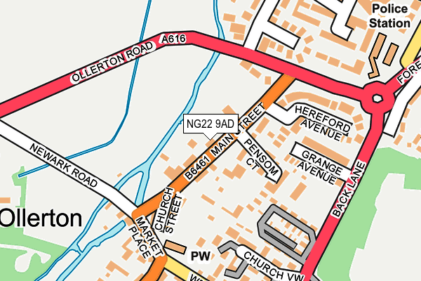 NG22 9AD map - OS OpenMap – Local (Ordnance Survey)