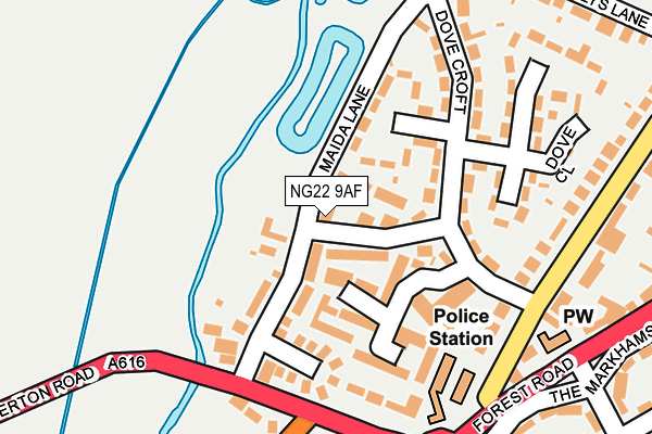 NG22 9AF map - OS OpenMap – Local (Ordnance Survey)