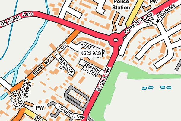 NG22 9AG map - OS OpenMap – Local (Ordnance Survey)