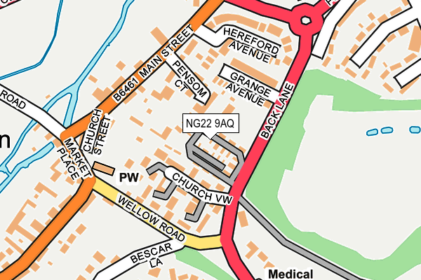 NG22 9AQ map - OS OpenMap – Local (Ordnance Survey)