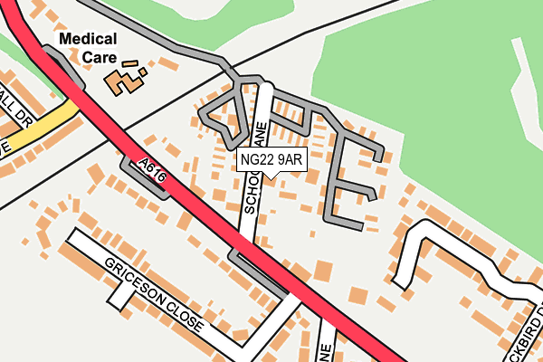 NG22 9AR map - OS OpenMap – Local (Ordnance Survey)