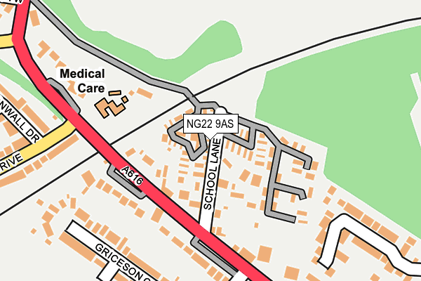 NG22 9AS map - OS OpenMap – Local (Ordnance Survey)