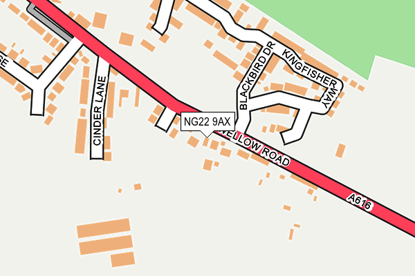 NG22 9AX map - OS OpenMap – Local (Ordnance Survey)
