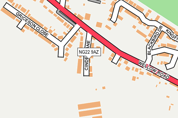 NG22 9AZ map - OS OpenMap – Local (Ordnance Survey)