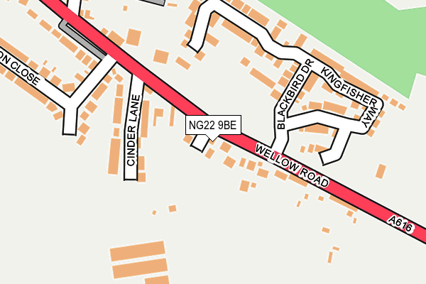 NG22 9BE map - OS OpenMap – Local (Ordnance Survey)
