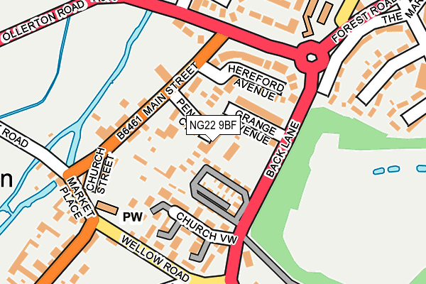 NG22 9BF map - OS OpenMap – Local (Ordnance Survey)