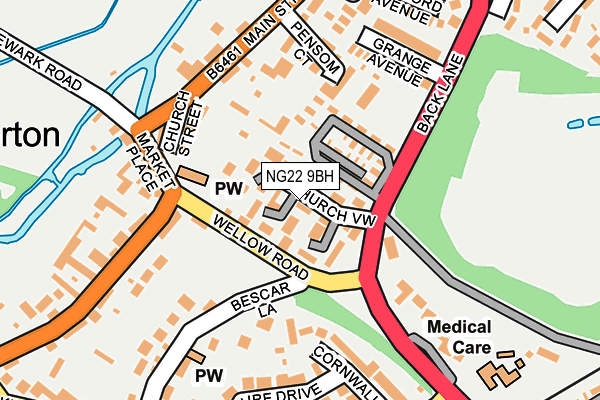NG22 9BH map - OS OpenMap – Local (Ordnance Survey)