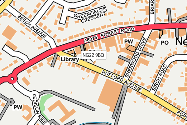 NG22 9BQ map - OS OpenMap – Local (Ordnance Survey)