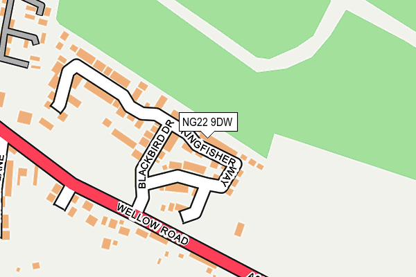 NG22 9DW map - OS OpenMap – Local (Ordnance Survey)