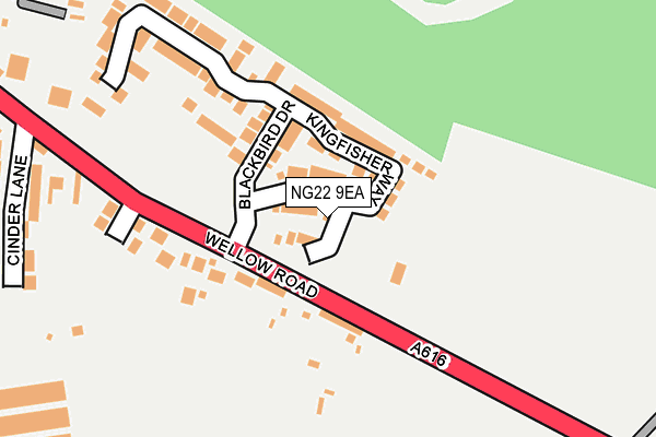 NG22 9EA map - OS OpenMap – Local (Ordnance Survey)