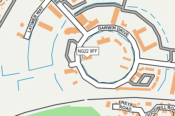 NG22 9FF map - OS OpenMap – Local (Ordnance Survey)