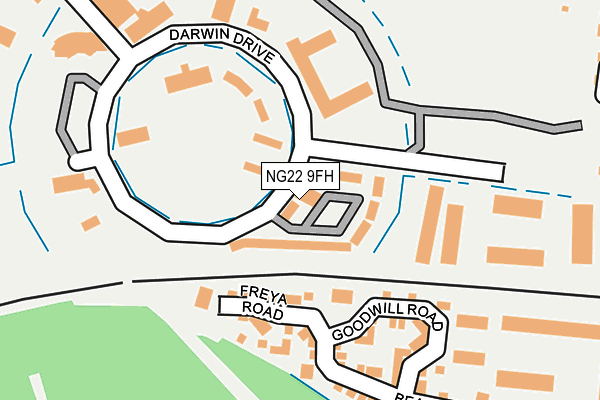 NG22 9FH map - OS OpenMap – Local (Ordnance Survey)