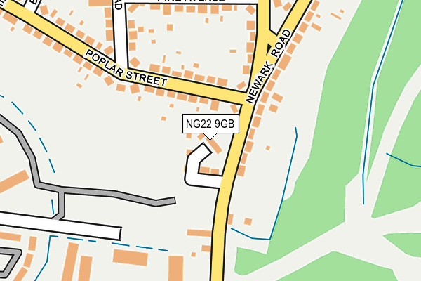 NG22 9GB map - OS OpenMap – Local (Ordnance Survey)