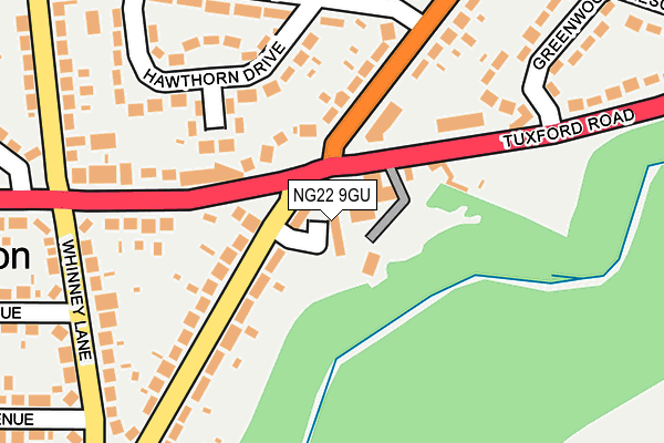 NG22 9GU map - OS OpenMap – Local (Ordnance Survey)