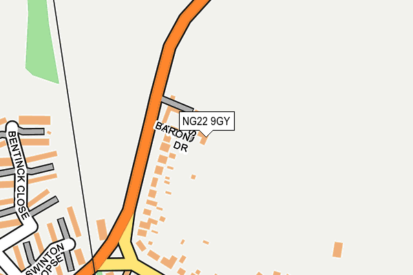 NG22 9GY map - OS OpenMap – Local (Ordnance Survey)