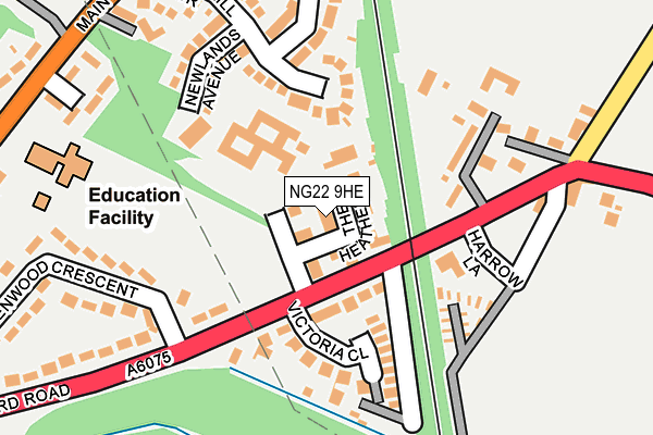 NG22 9HE map - OS OpenMap – Local (Ordnance Survey)